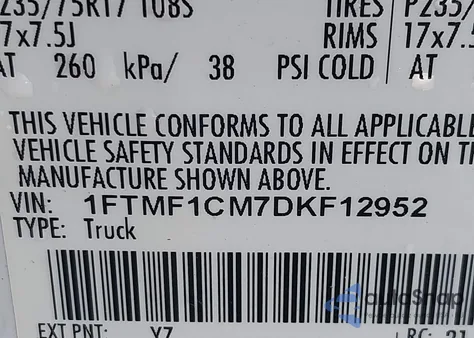 2013 Ford F-150 Xl z USA, uszkodzony, nr VIN 1FTMF1CM7DKF12952